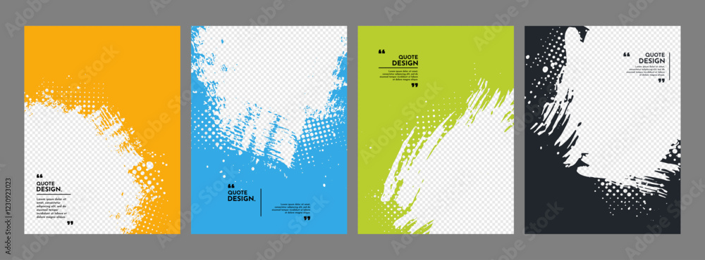 Canvas Prints vector illustration. hand drawn abstract color frame set. ink brush strokes mess. design for poster,