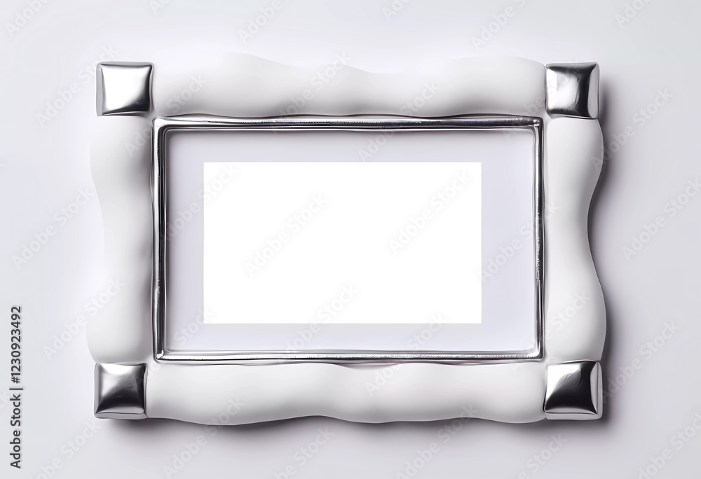 Poster this stylish rectangular frame features a white silver-grey design that enhances any setting. ideal 