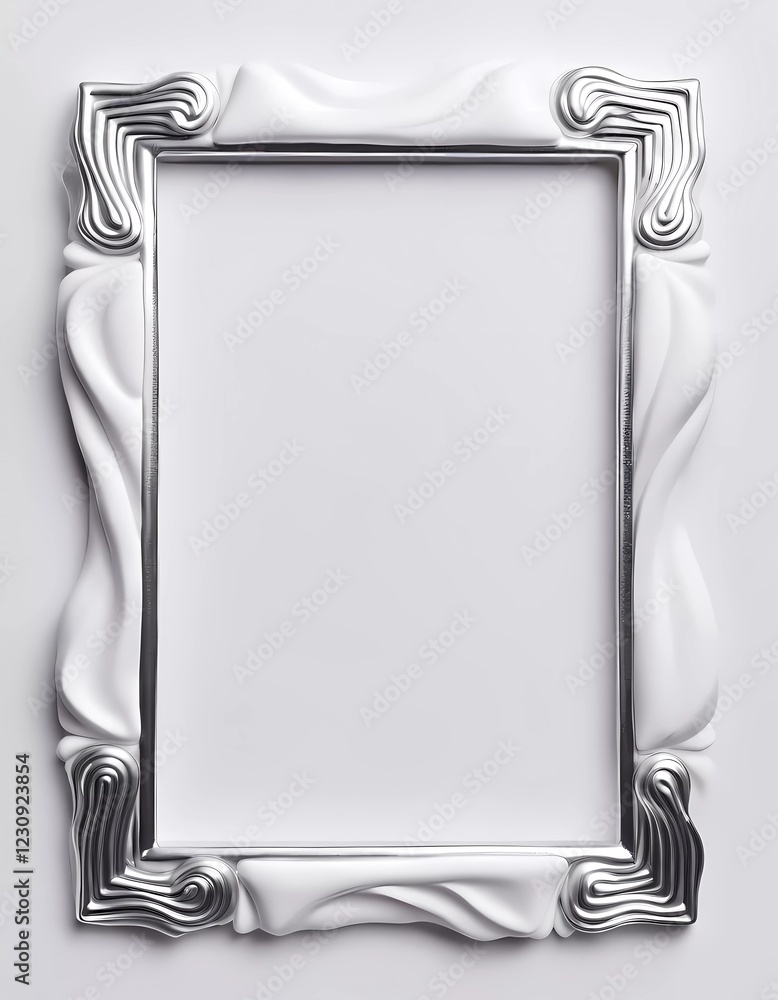 Poster rectangular frame designed with a sleek silver and white finish. ideal for displaying artwork or pho