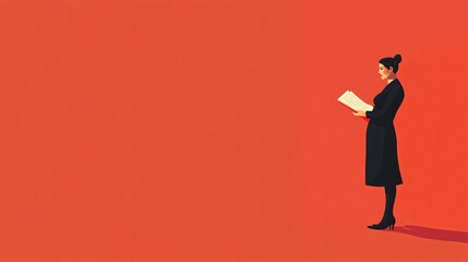 Obraz premium Professional Female Judge Holding Legal Document - Legal System and Justice Concept