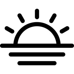 Sunrise, sunset line icon, flat style vector illustration