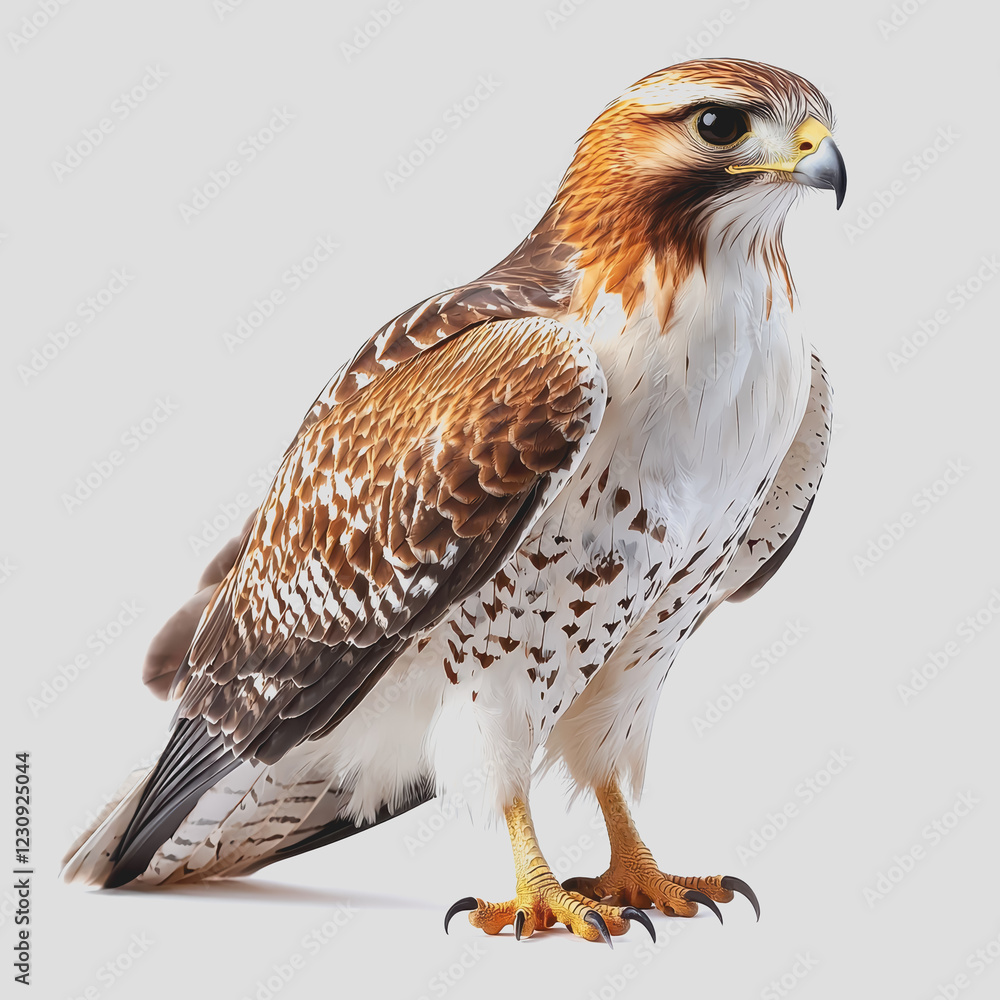 Aufkleber bird perched on a branch against a white background showcasing its feathers and form in a natural se