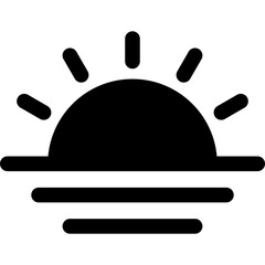 Sunrise, sunset glyph icon, flat style vector illustration