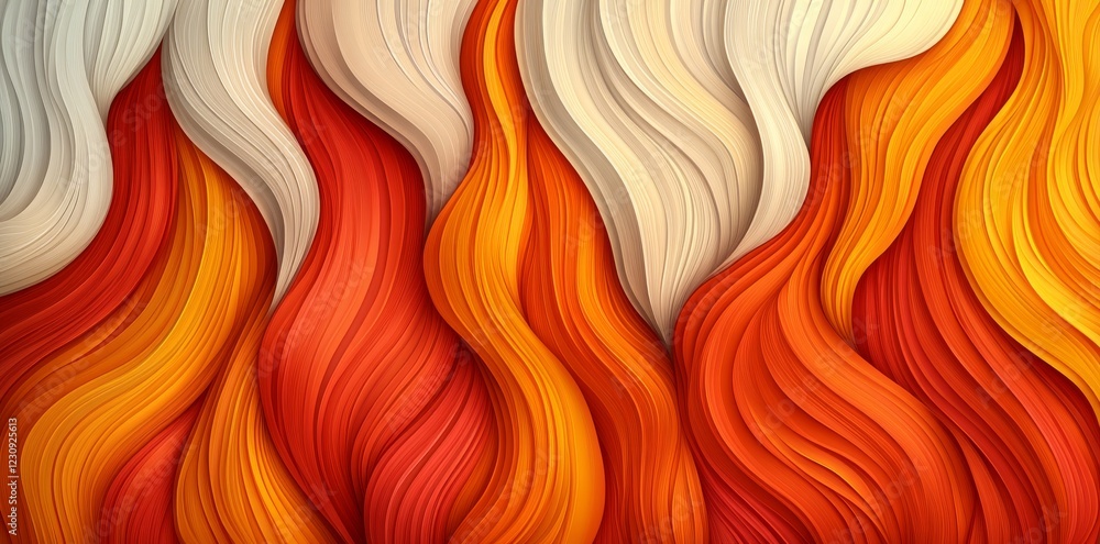 Wall mural an abstract background featuring curved waves in modern gold and red tones for presentation design