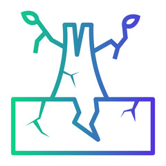 earthquake Line Gradient Icon