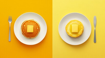 Delicious Pancake and Butter Breakfast Vector Illustration for Food Blogs and Menus