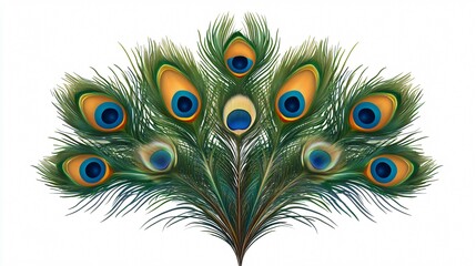 Obraz premium Elegant Peacock Feather Decoration Flat Vector Illustration for Design Projects and Artwork