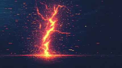 Dynamic Pixelated Lightning Bolt Vector Art for Graphic Design Projects