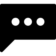 Speech bubble glyph icon, flat style vector illustration