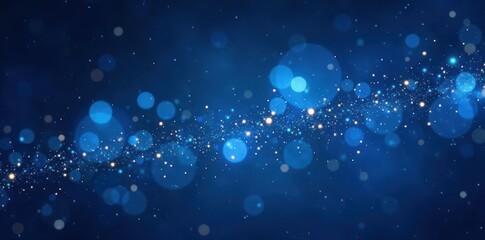 Dark blue night sky with glittering stars and bokeh effect, night sky, shimmer,