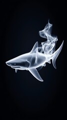 Shark made of smoke, mysterious ethereal effect, 3D illustration