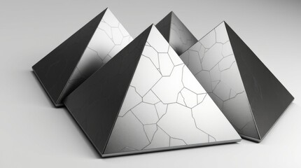 Abstract Pyramid Structures with Metallic Textures