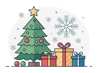 christmas tree with gifts