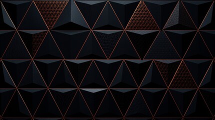 Fototapeta premium Elegant Black and Rose Gold Abstract Triangles Pattern