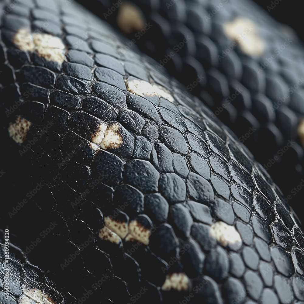 Poster close up of intricate snake skin texture showing natural patterns and colors in detail