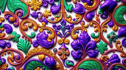 Mardi Gras Tribal Patterns - Boho Embellishments & Intricate Design