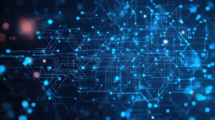 Abstract Blue Digital Network Background