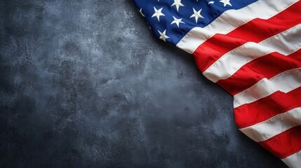 Fototapeta premium American flag waves proudly against a textured background symbolizing freedom