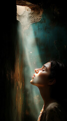 Fototapeta premium portrait of a person with a veil