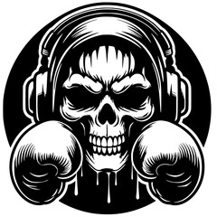 Skull boxer silhouette