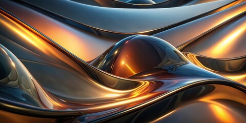 Abstract Metallic Fluid Forms