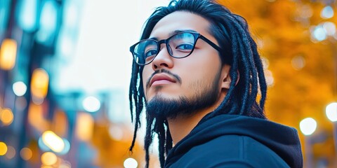 asian man with dreadlocks 