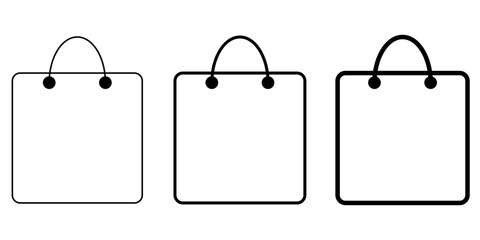 Shopping Bag icon.  Outline bag symbol. Shopping illustration. Package icon in line. Shopping bag vector icon set. buy illustration sign collection.
