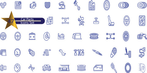 Car Parts line Editable Icons set. Vector illustration © john