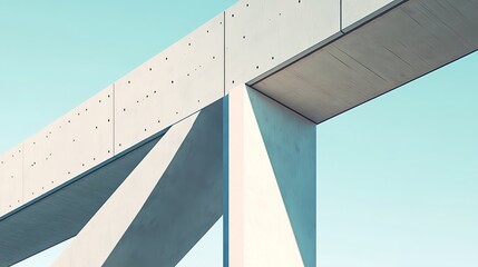 Obraz premium Close-Up Perspective of a Modern Bridge Featuring Architectural Design