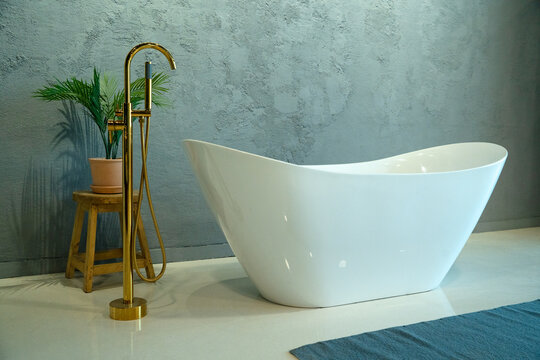Bathtub with Grey Background