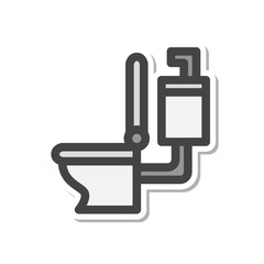 ステッカー日用品家電関連の単品アイコン　トイレ