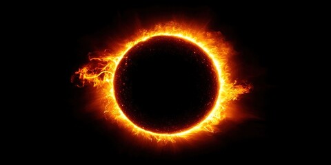 Fototapeta premium black hole sun solar eclipse