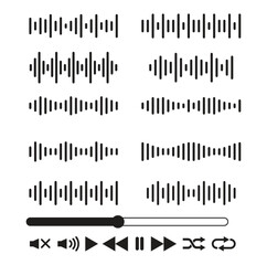 Audio wave set vector, sound music equalizer