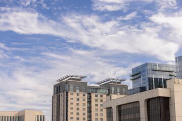 Day time view of the downtown skyline buildings of San Jose, California, USA.