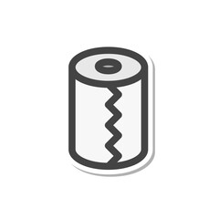 ステッカー日用品家電関連の単品アイコン　トイレットペーパー