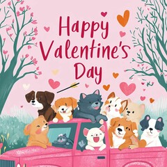 Fototapeta premium Romantic Valentine's Day Wallpaper – Beautiful Love-Themed Backgrounds for a Festive and Heartwarming&nbsp;Atmosphere