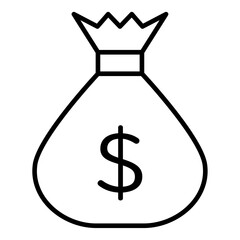 ドルのお金が入った袋のイラスト