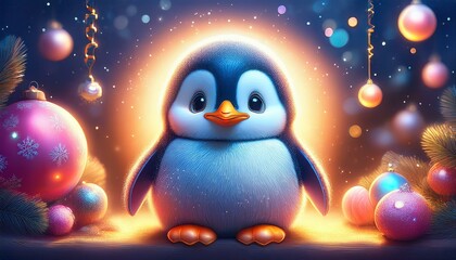 Obraz premium Niedlicher kleiner Pinguin