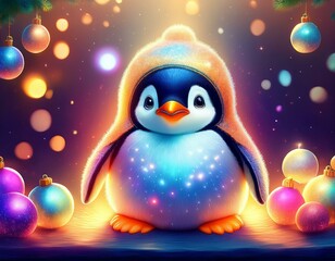 Obraz premium Niedlicher kleiner Pinguin