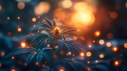 A plant with a single leaf is surrounded by a blurry background