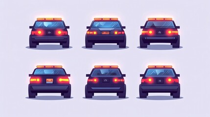 Naklejka premium Emergency Vehicle Siren Lights Vector Illustration for Police Car Flashing Beacons