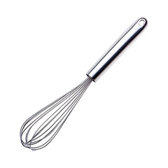 Modern Dough Whisk with Polished Loops Isolated on Transparent Background