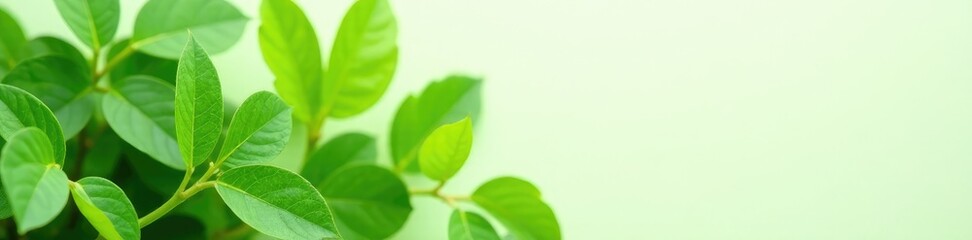Fototapeta premium Fresh green moringa leaves against a neutral background, green, plant leaves