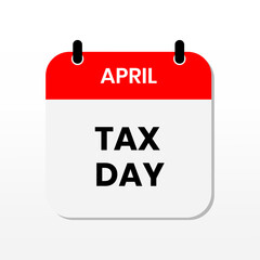 Illustration vector graphic of  calendar with tax day text.