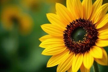 Close-up sunflower details, textured petals & rich color, art, closeup