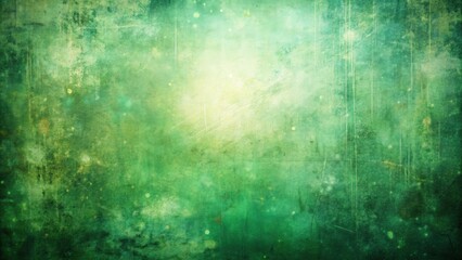 Obraz premium Retro green abstract background. Aged paper, distressed texture creates vintage grunge aesthetic.