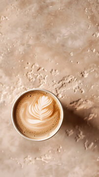 Beautiful Latte Art on a Freshly Brewed Cup of Coffee