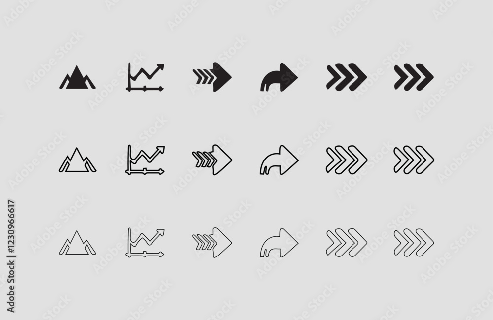 Poster set arrow icons. different black arrows sign – stock vector arrow direction line vector set