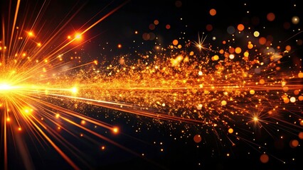 Obraz premium Black Background with Dynamic Orange Sparks - Fire, Energy, and Motion in Abstract Design for Creative Projects