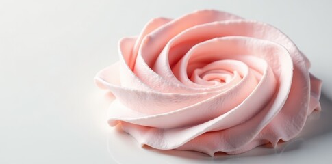 Elegant whipped cream spiral, glossy finish, clean backdrop , garnish, clean